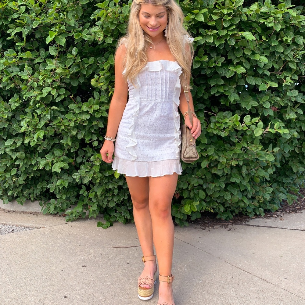 Revolve white eyelet minidress